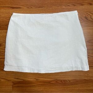 Abercrombie and Fitch White Linen Skort Large
